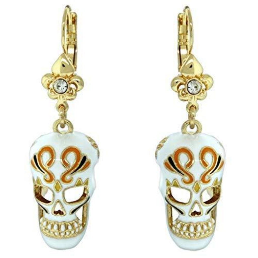 Skull Dangles Halloween Skeleton Earrings